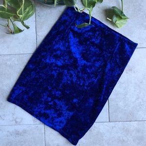 Crushed velvet high waisted skirt